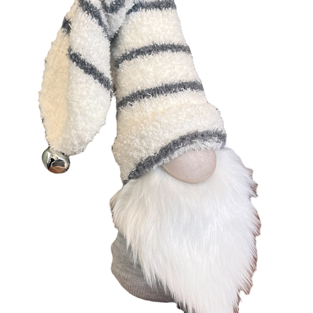 Handmade Striped Gnome Plush with Bell